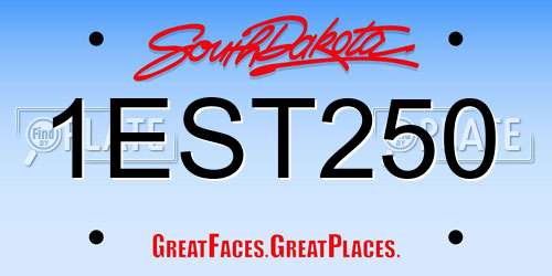 1EST250 South Dakota License Plate