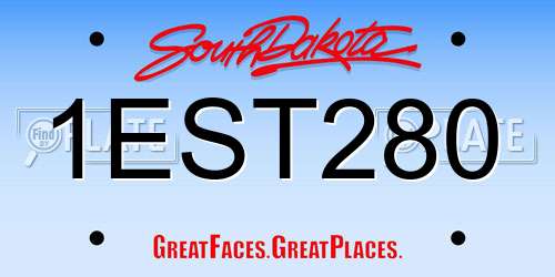 1EST280 South Dakota License Plate