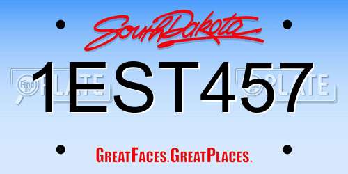 1EST457 South Dakota License Plate