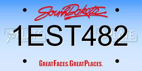 1EST482 South Dakota License Plate