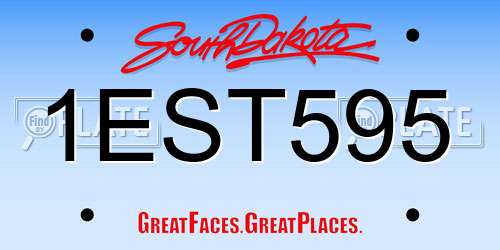 1EST595 South Dakota License Plate