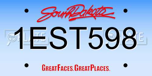 1EST598 South Dakota License Plate