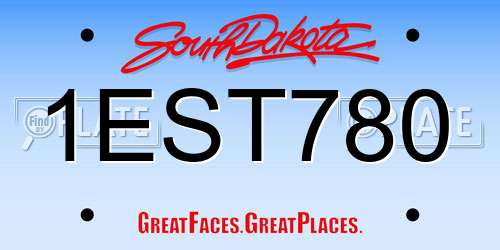 1EST780 South Dakota License Plate