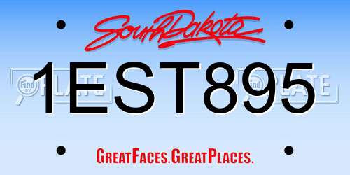 1EST895 South Dakota License Plate