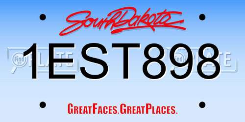 1EST898 South Dakota License Plate
