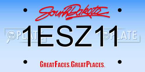 1ESZ11 South Dakota License Plate