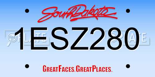 1ESZ280 South Dakota License Plate