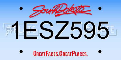 1ESZ595 South Dakota License Plate