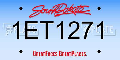 1ET1271 South Dakota License Plate