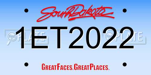 1ET2022 South Dakota License Plate
