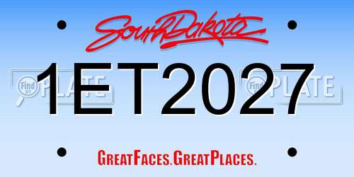 1ET2027 South Dakota License Plate