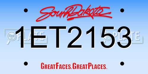 1ET2153 South Dakota License Plate