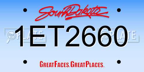 1ET2660 South Dakota License Plate