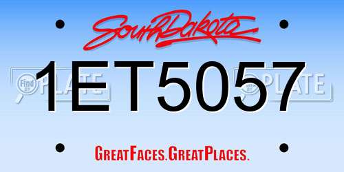 1ET5057 South Dakota License Plate