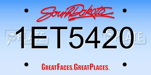 1ET5420 South Dakota License Plate
