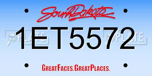 1ET5572 South Dakota License Plate