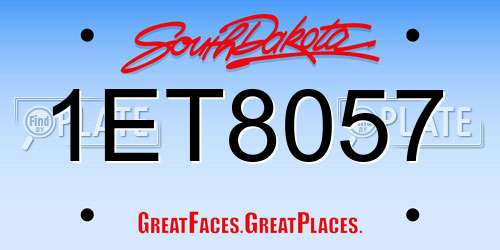 1ET8057 South Dakota License Plate