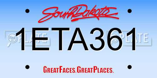 1ETA361 South Dakota License Plate