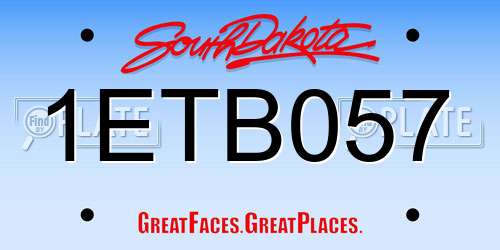 1ETB057 South Dakota License Plate