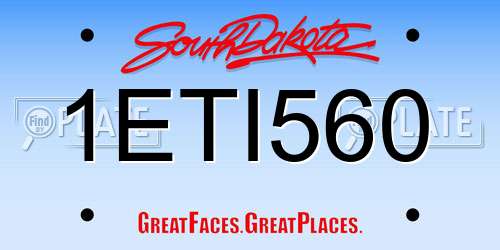1ETI560 South Dakota License Plate