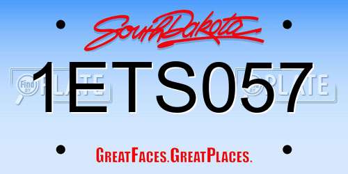 1ETS057 South Dakota License Plate