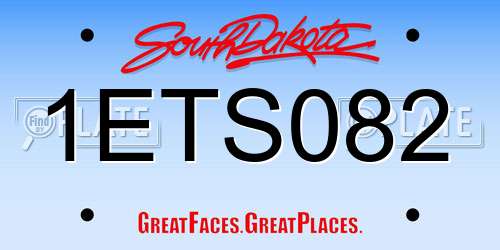 1ETS082 South Dakota License Plate