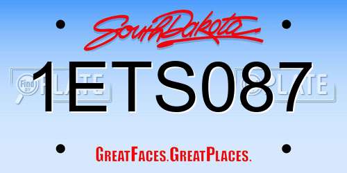 1ETS087 South Dakota License Plate