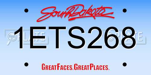 1ETS268 South Dakota License Plate
