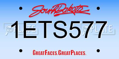 1ETS577 South Dakota License Plate