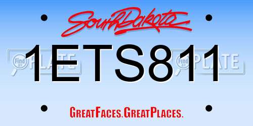 1ETS811 South Dakota License Plate