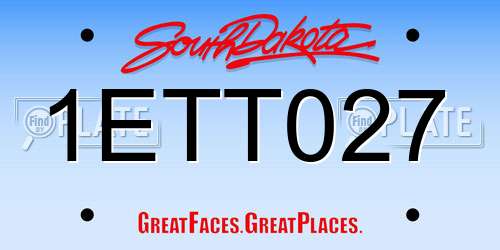 1ETT027 South Dakota License Plate