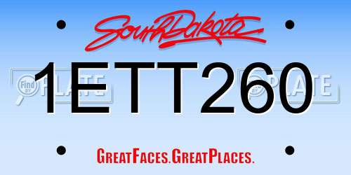 1ETT260 South Dakota License Plate