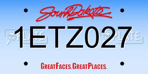 1ETZ027 South Dakota License Plate