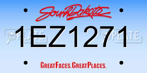 1EZ1271 South Dakota License Plate