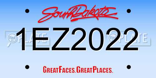 1EZ2022 South Dakota License Plate