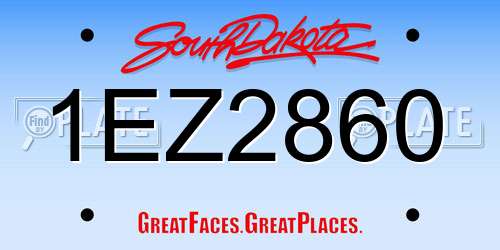 1EZ2860 South Dakota License Plate