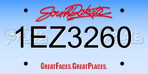 1EZ3260 South Dakota License Plate