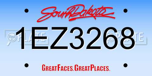 1EZ3268 South Dakota License Plate