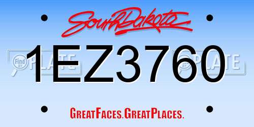 1EZ3760 South Dakota License Plate