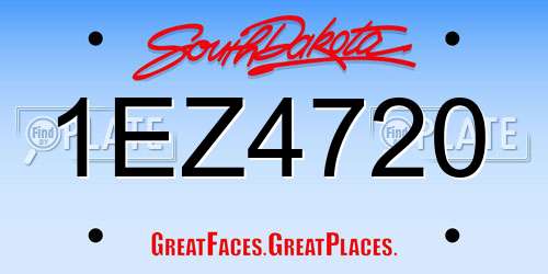 1EZ4720 South Dakota License Plate