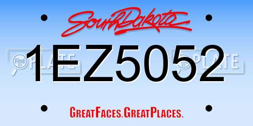 1EZ5052 South Dakota License Plate