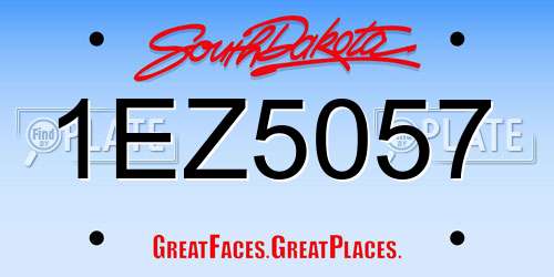 1EZ5057 South Dakota License Plate