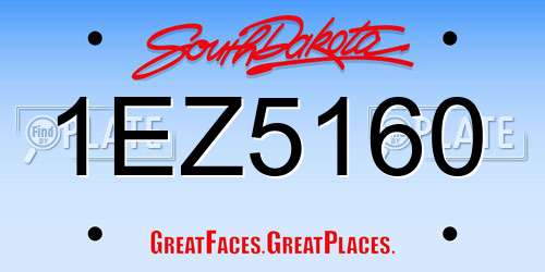 1EZ5160 South Dakota License Plate