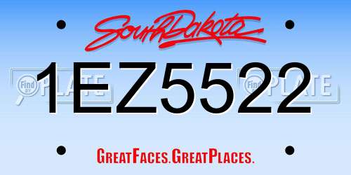 1EZ5522 South Dakota License Plate