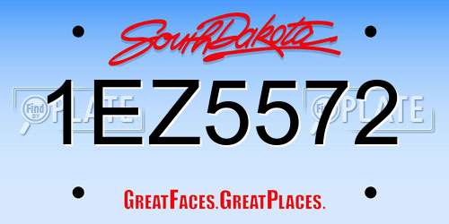 1EZ5572 South Dakota License Plate