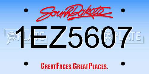 1EZ5607 South Dakota License Plate