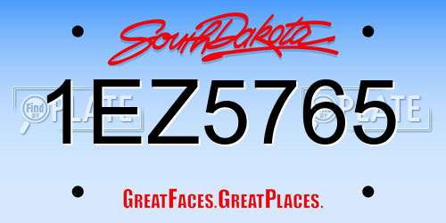 1EZ5765 South Dakota License Plate