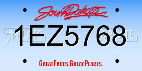 1EZ5768 South Dakota License Plate