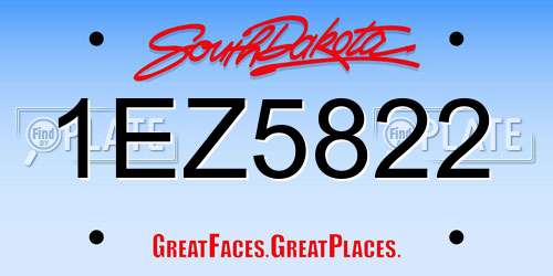 1EZ5822 South Dakota License Plate