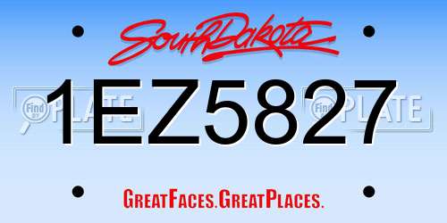 1EZ5827 South Dakota License Plate